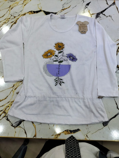 White designed shirt