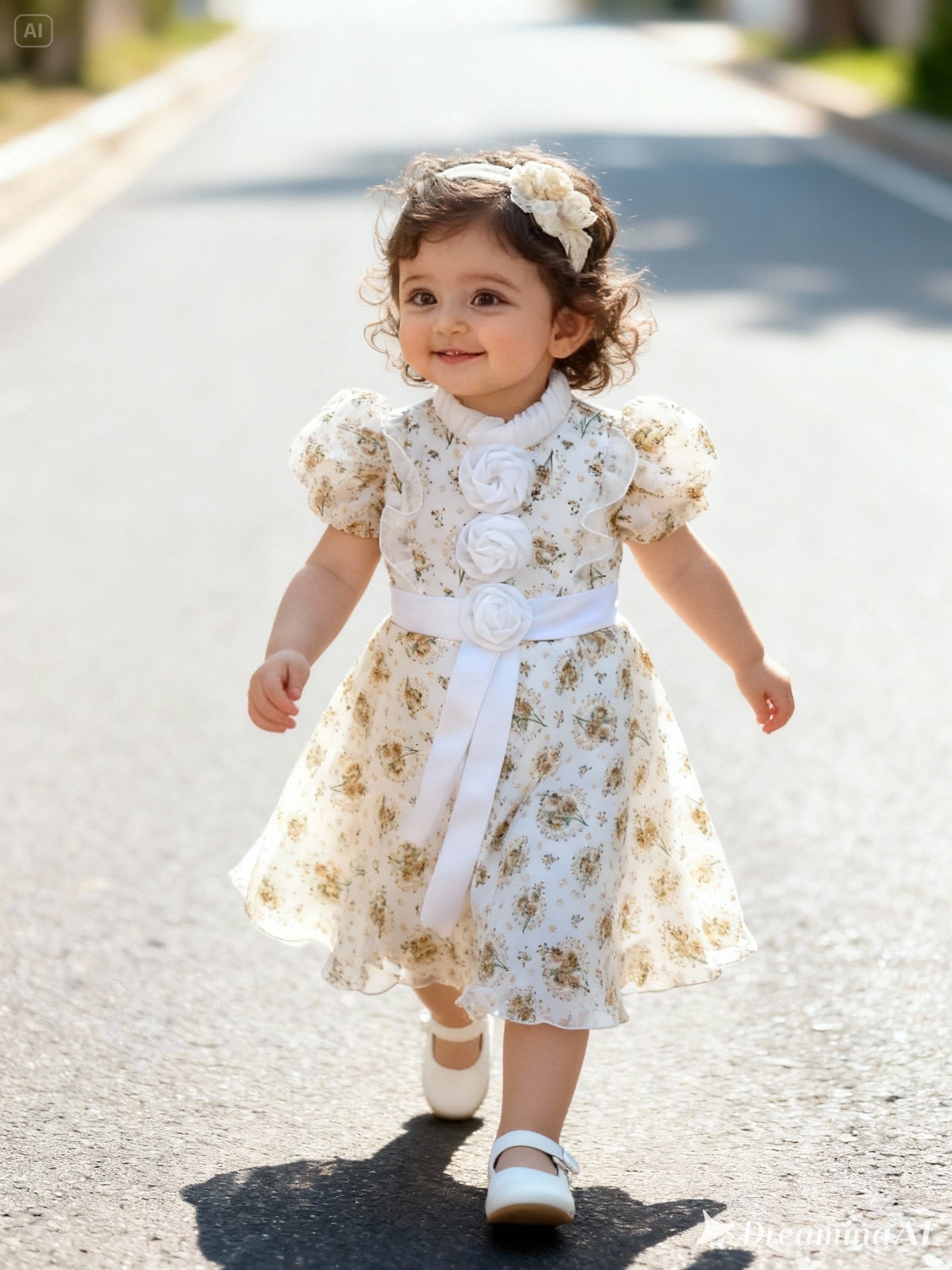 Child in a floral dress flower frock