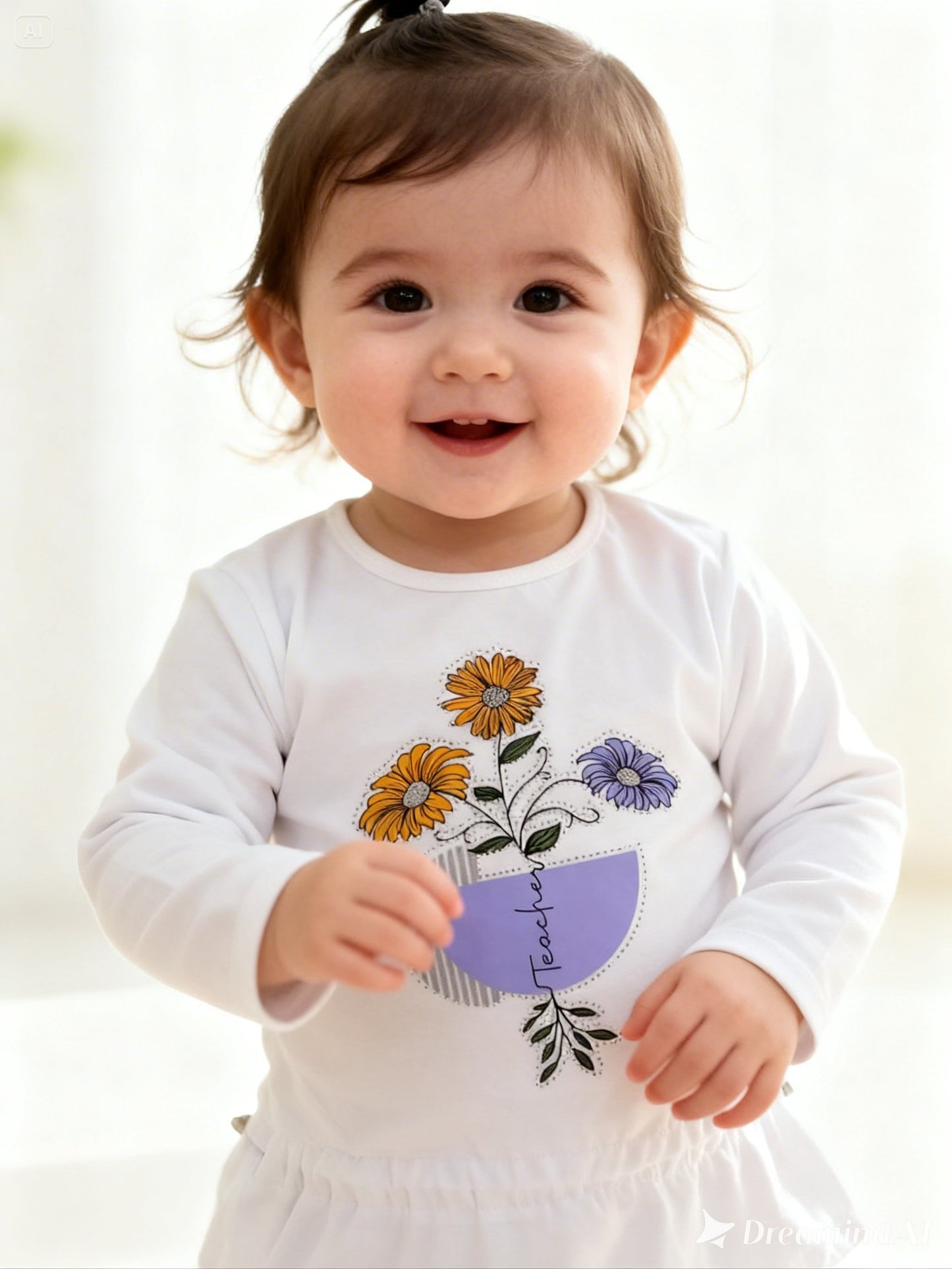 White designed shirt