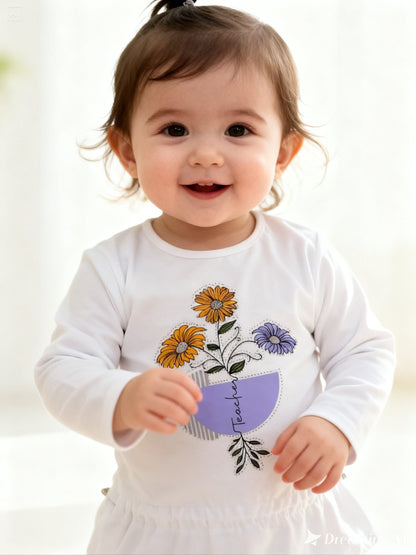 White designed shirt