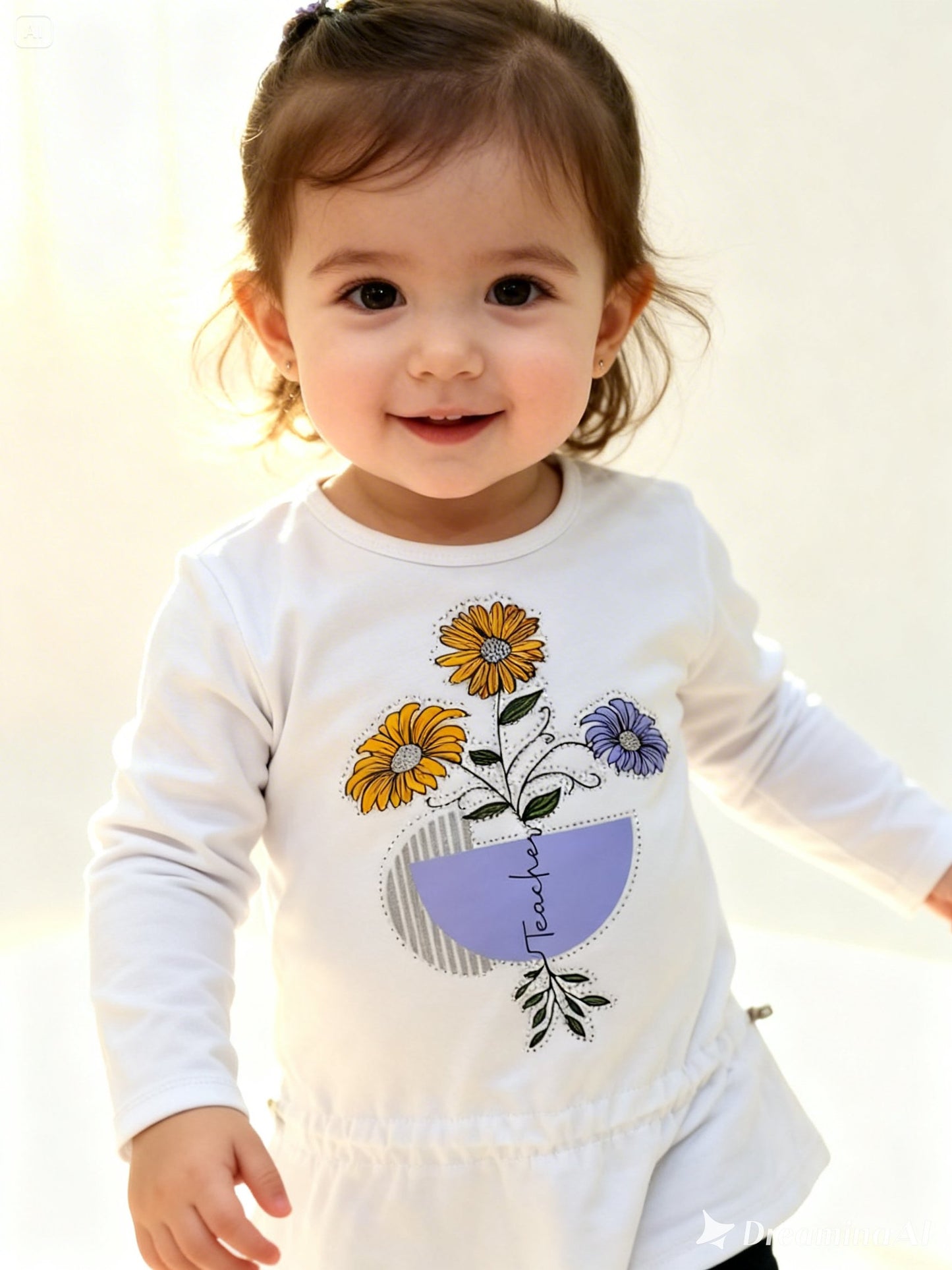 White designed shirt